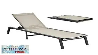 VEVOR Outdoor Chaise Lounge Chair 400 lbs Weight Capacity Foldable Sun Tanning