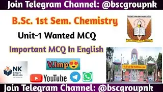 B.Sc. 1st Sem. Chemistry Unit-1 important MCQ CCS University lMCQ In Hindil #bsc#physics#chemistry 