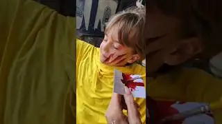 How to create blood splatter effect with face  #blood #splatter #halloween #facepaint #facepainting