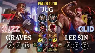 T1 Cuzz Graves vs GEN Clid Lee Sin Jungle - KR Patch 10.19