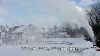 WoodMaxx SB-72 Blizzard PTO snow blower in action
