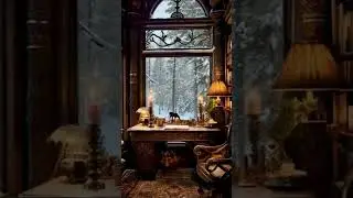 a comfortable and warm environment while it is snowing outside, a steaming hot cup of tea #relaxing