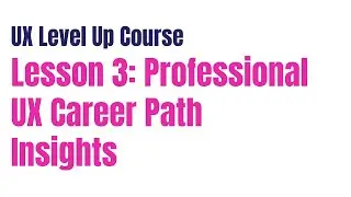 Lesson 3: UX Career Path Insights