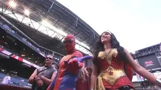 Superheroes on display at Chase Field