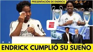 ENDRICK, ENTRE LÁGRIMAS, fue presentado CON REAL MADRID en el SANTIAGO BERNABÉU por FLORENTINO PÉREZ