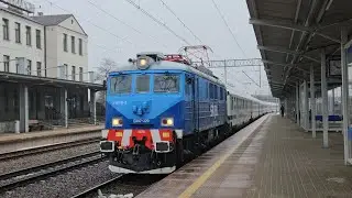 Nowa si&oacute;demka SKPL-u EU07-320 wraz ze składem byłych wagon&oacute;w DB Mija stacje Częstochowa Stradom 