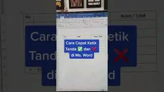 CARA CEPAT MEMBUAT TANDA CENTANG DAN SILANG DI WORD #shorts