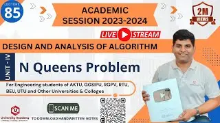 DAA85: N Queens Problem using Backtracking | 4 queen problem | 8 queens problem
