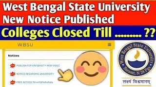 WEST BENGAL STATE UNIVERSITY NEW NOTICE PUBLISHED🔥| west bengal state university | wbsu notice