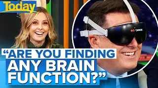 Ally sledges Karl as he tests revolutionary concussion device for athletes | Today Show Australia