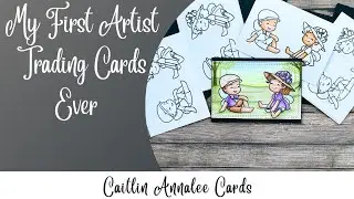 Making My First Artist Trading Cards Ever | Sweet November Stamps ATC Swap | Copic Coloring