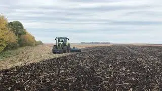 Трактор CLAAS AXION 950 із дисковою бороною LEMKEN RUBIN 9/600 KUA