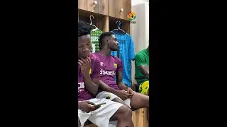 Bibiani Gold Stars players with all the smiles and vibes before kick off against Hearts of Oak
