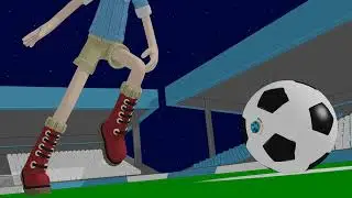 Ellie playing football/soccer (Blender Animation)