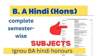 IGNOU BA Hindi Honours Subjects List |#ignoubahindihonourssyllabus