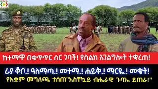 ከተማዋ በቁጥጥር ስር ገባች!የስልክ አገልግሎት ተቋረጠ!ራያ ቆቦ.!ዓለማጣ.!መተማ.!ሐይቅ.!ማርዬ.!መቄት!የአቋም መግለጫ ተሰጠ