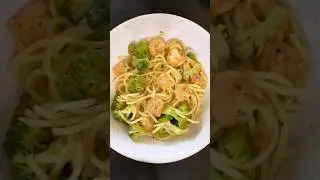 High Protein Spaghetti with prawns and broccoli