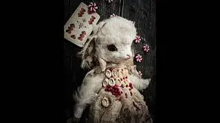 Cute Handmade White Lamb Artdoll #shorts #artdoll #artdaily #creepycute #sewing #polymerclay #art