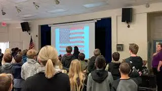Patriot Pup sings The National Anthem @ Cape View Elementary