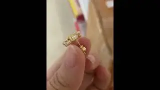 Emerald shape lab grown diamond earrings \ yellow gold