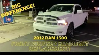 2012 Ram 1500 New Front Bumper & Headlight Install!