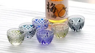 JINZHI Hand Cut And Colored Sake Glass Cup