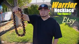 📿The Ogun 2 Warrior Necklace - Wooden Walnut Stained - Big Beads - Etsy