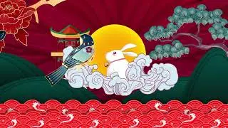 National tide jade rabbit mid-autumn festival background - Happy New Year 2021