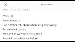 Harry Styles Sweet Creature OFFICIAL Lyrics