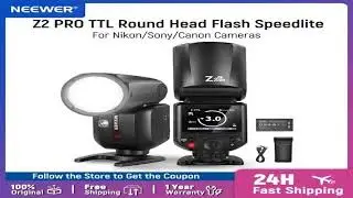 #NEEWER Z2 PRO 2.4G TTL Round Head Flash Speedlite Wireless Compatible with Godox TTL/M TCM Switch