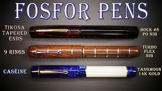 Stylos-plume FosFor Pens (3): Tikona TE (Bock #8 PO), Cas&eacute;ine (Tangmoon 14K), 9 rings (TurboFlex)