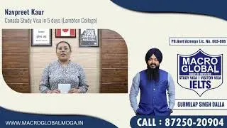 Navpreet Kaur procured Canada Study Visa just in 5 days.
