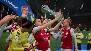Trophy lift and celebration UEFA Womens championship