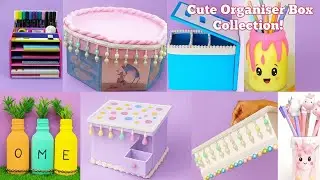 Aesthetic DIY Desk Organizer Box for Students | Cute Organisers & Room Decor Craft |Aesthetic DIY🎀💝