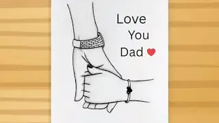 Happy fathers day drawing /pencil sketch Father's Day special drawing /easy for beginners art