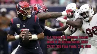 C.J. Stroud Week 11 Every Drop-back, Pass, and Run Houston Texans vs Arizona Cardinals NFL 2023