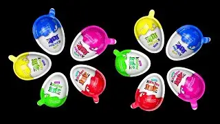 New Surprise Eggs Kinder Joy Blue Red Green Yellow Pink Edition