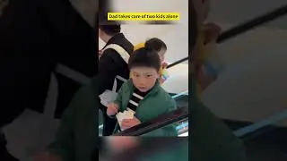 Dad takes care of two kids alone #foryou  #fyp  #viral #fun  #art #painting #funny #craft #diy