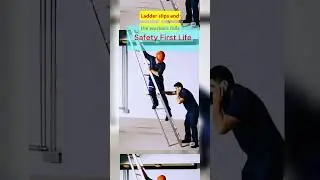 One Call... One Fall! Ladder Safety Gone Wrong 😱#safetyfirstlife #laddersafety #shorts