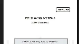 How to write MSWL-015 Field Work Journal