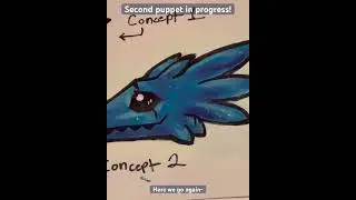 Blue Lizard puppet in progress! #paperdragon #paperpuppet #dragonpuppets #rainworld