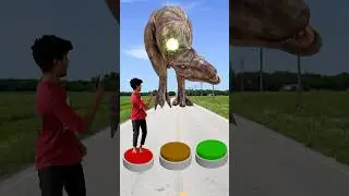red, green & Brown button to dinosaur wolf dog funny magic video vfx #shortvideo #cartoon #shorts