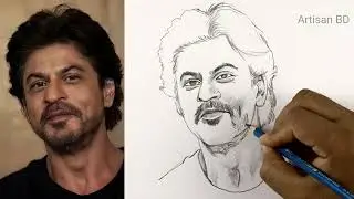 How to Draw Shah Rukh Khan Step by Step 😱 Shah Rukh Khan Portrait Drawing Tutorial