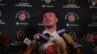 IU football: Aiden Fisher speaks with media after Hoosiers' arrive at team hotel in Los Angeles