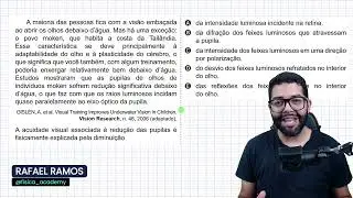Enem 2023 - A maioria das pessoas fica com a visão embaçada ao abrir os olhos debaixo dʼágua