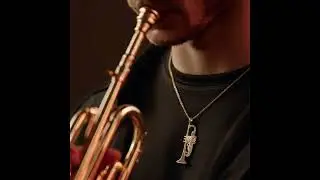 Trombet Mineli Beyaz Altın Kaplama Kolye GMS18