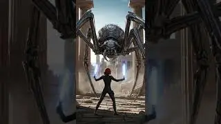 #BLACK WIDOW VS GIANT ROBO-SPIDER! 🕷️🦾 #Shorts #BlackWidow #SciFi