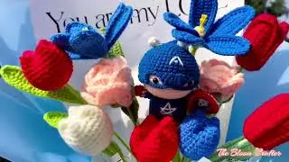 Handmade Crocheted Super Hero Theme Flower Bouquet #handmade #crochet #gift #loveyou #customized