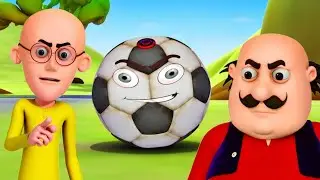 Motupatlu has a giant football behind him while playing the car game