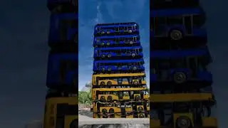 Mixed Rainbow Colour  & Buses Crash- BeamNG.DriveGame In 🔥💯😱